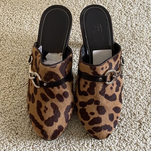 🐆 Coach Leopard Cheetah Print Mules Clogs Animal Print - Picture 3 of 7